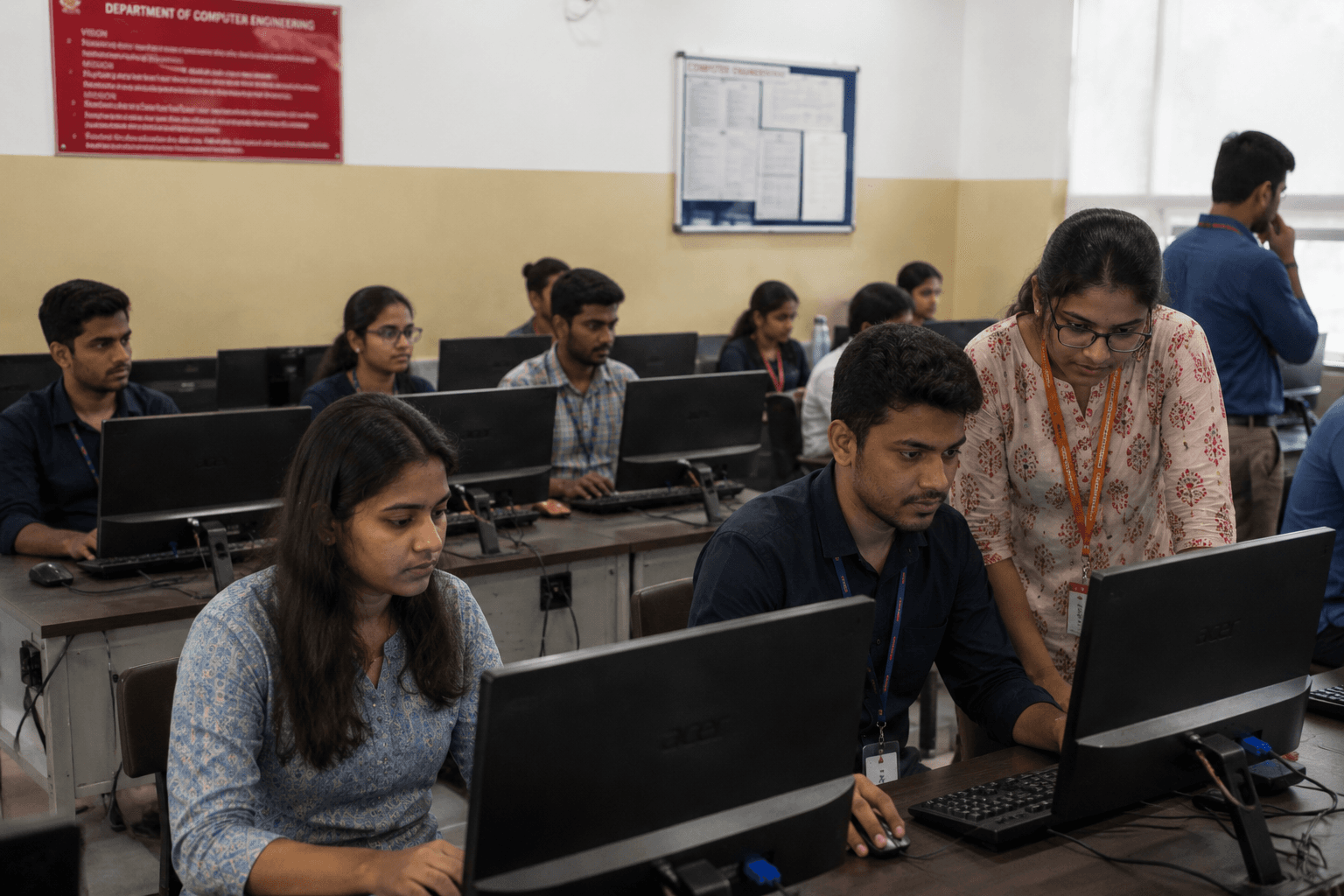 Pillai University examination admin panel showing four independently configured program test environments